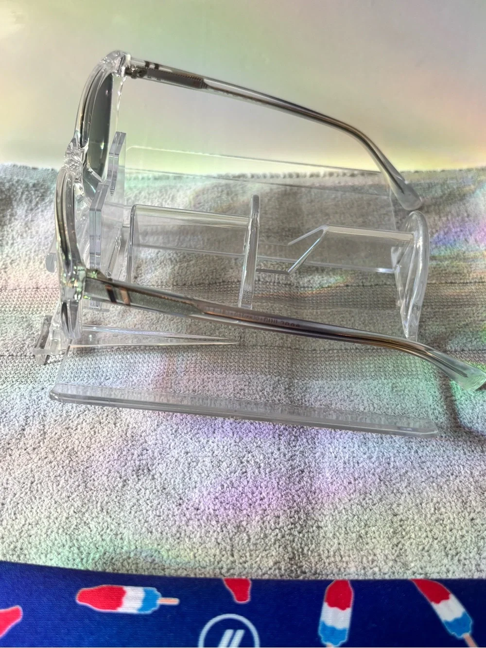 Blenders Cool Iris Polarized Square Sunglasses Clear Plastic Frame Gray Lenses